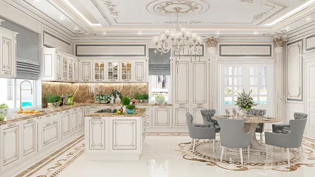 تصاميم مطابخ وغرف طعام فاخرة