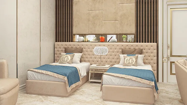 Sophisticated Twin Bed Interior Design Ideas