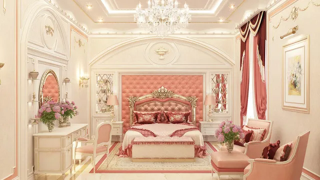 أفكار وتصاميم غرف نوم وردية أنيقة