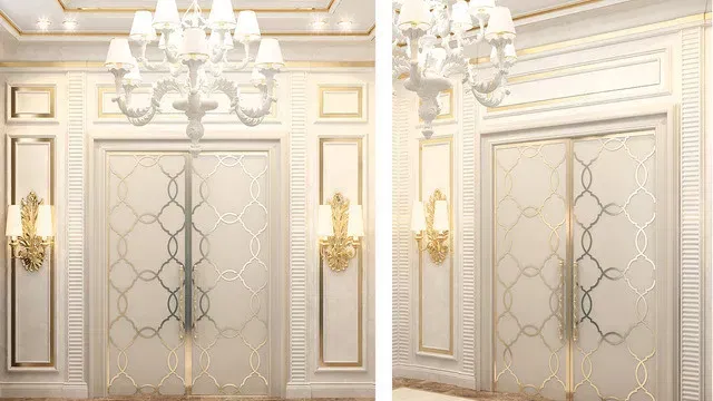 Элегантный современный дизайн стеклянных дверей для дома