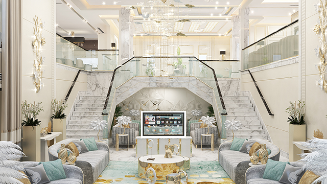 Впечатляющие идеи дизайна большого холла