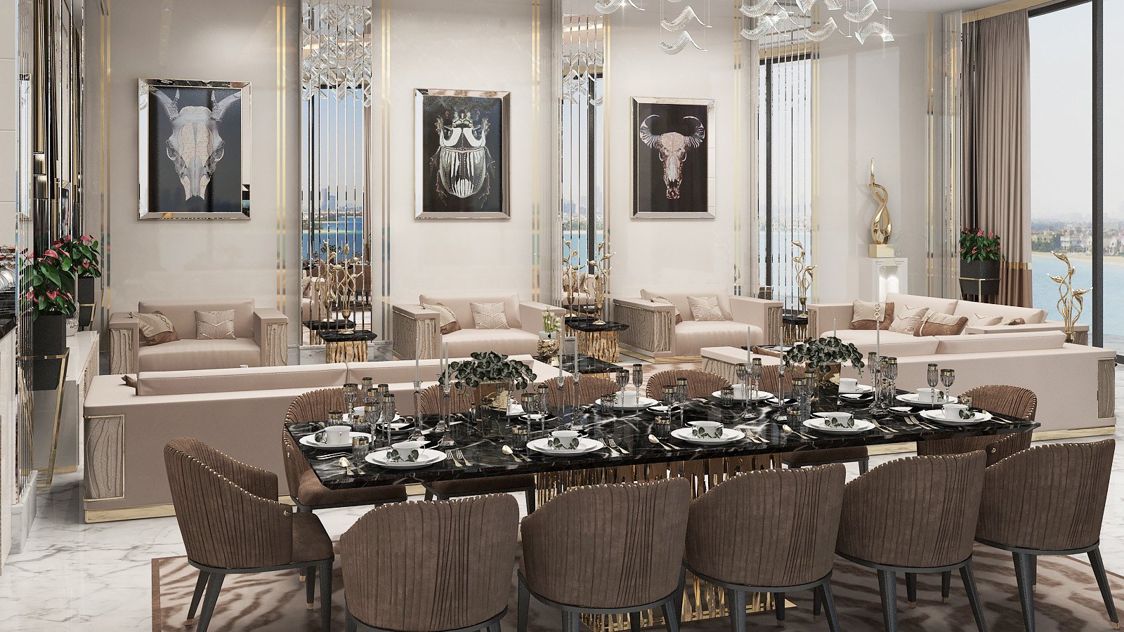 Элегантные и модные идеи декора для гостиной и столовой