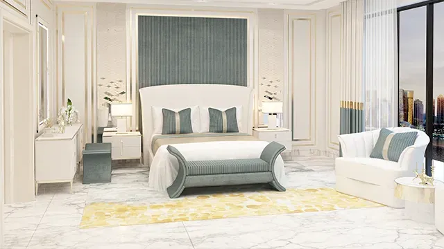 Изысканный дизайн спальни: впечатляющая мебель и декор