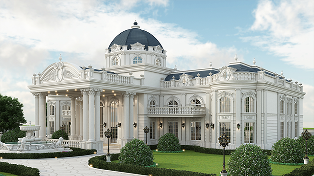 Stunning White Castle Home Exterior: A Masterpiece of Luxury