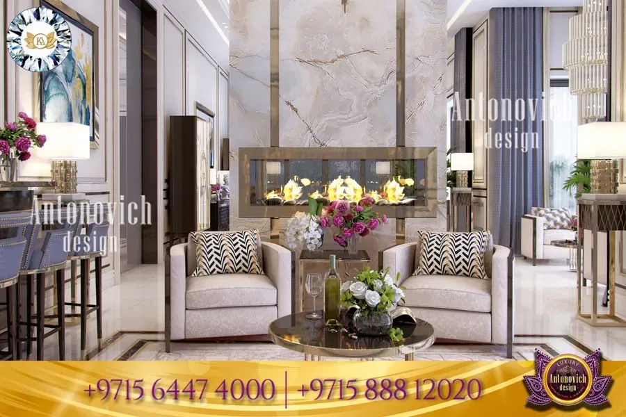 Роскошный дизайн гостиной для элегантного дома