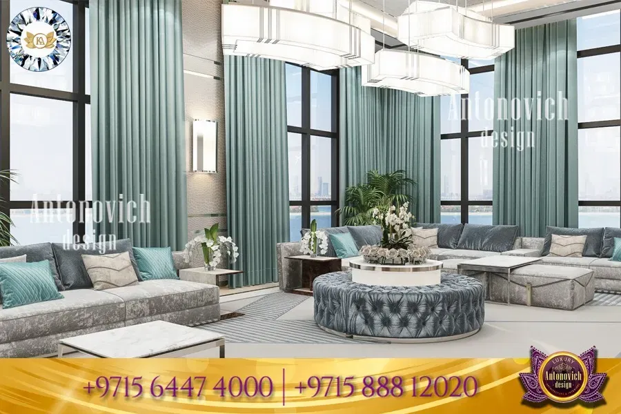 Роскошный дизайн гостиной в Дубае