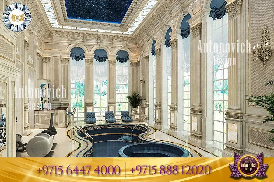 تصاميم حمامات سباحة داخلية فاخرة لتجربة رفاهية مثالية