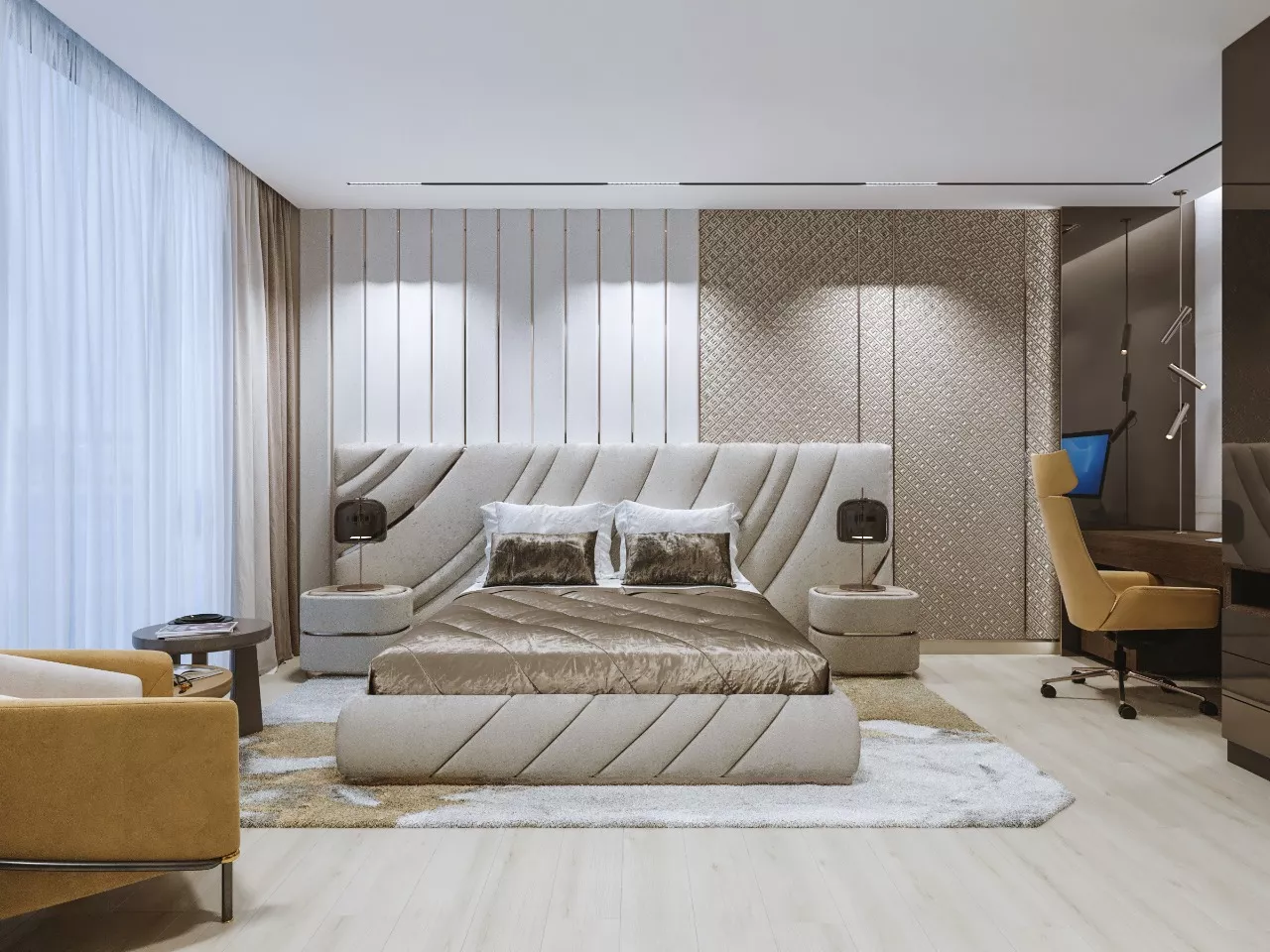 Exquisite Luxury Villa Bedroom: A Masterpiece of Contemporary Design