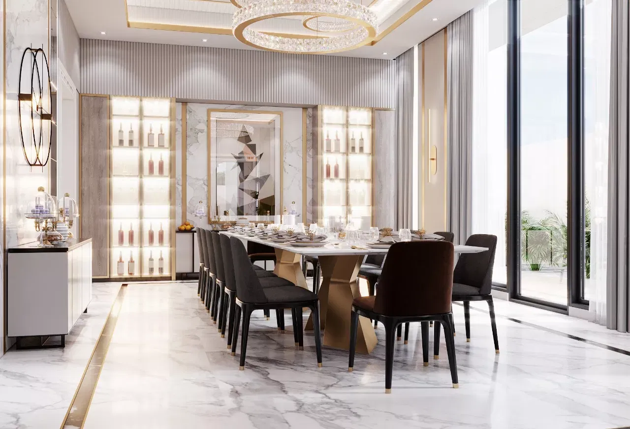 نصائح خبراء لتصميم غرفة طعام فاخرة في دبي