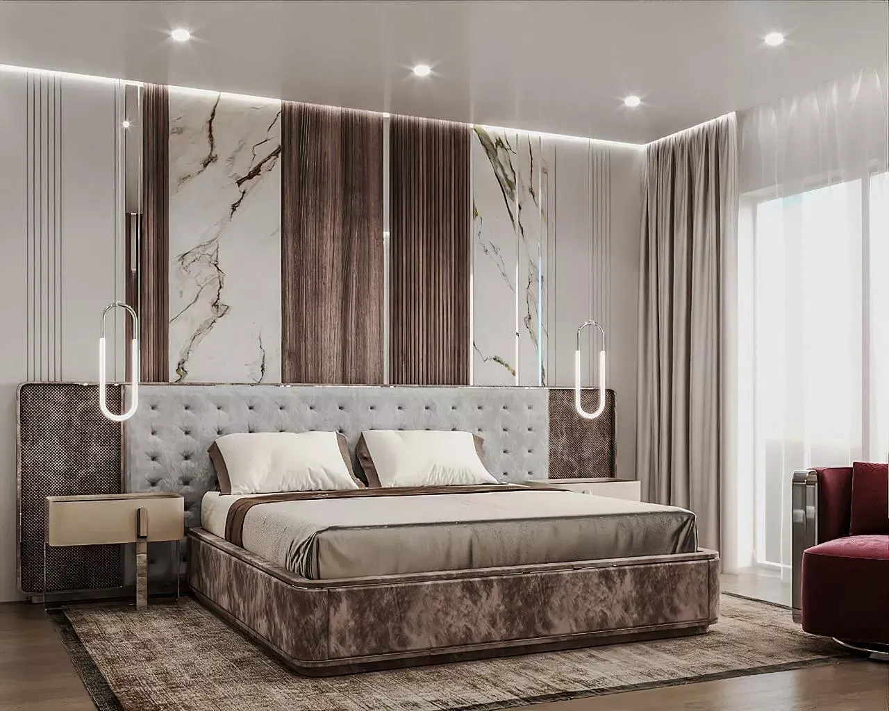 تصاميم غرف نوم فاخرة في دبي