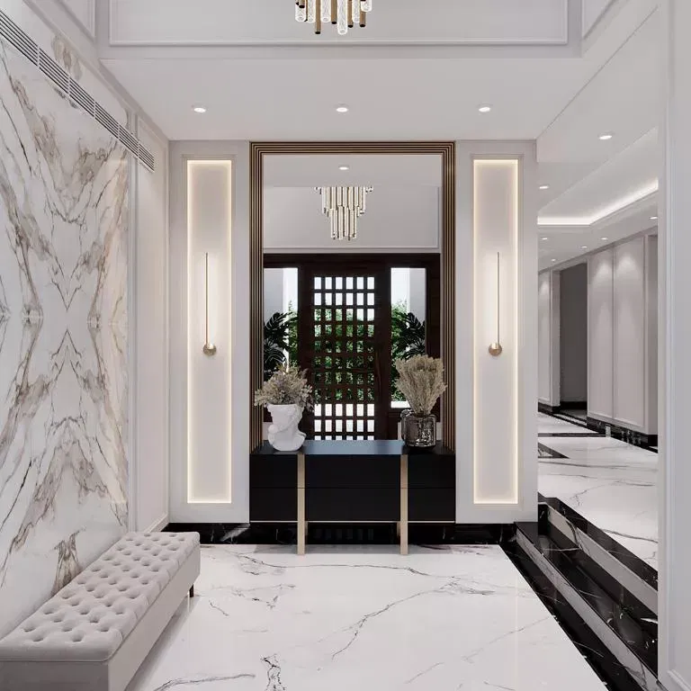 نصائح تصميم المدخل وردهة المنزل لمدخل فاخر