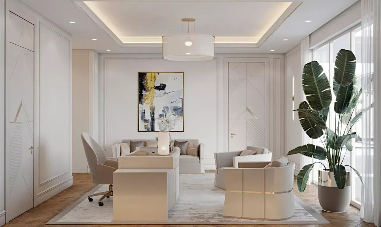الدليل الشامل لتصميم مكتب منزلي فاخر