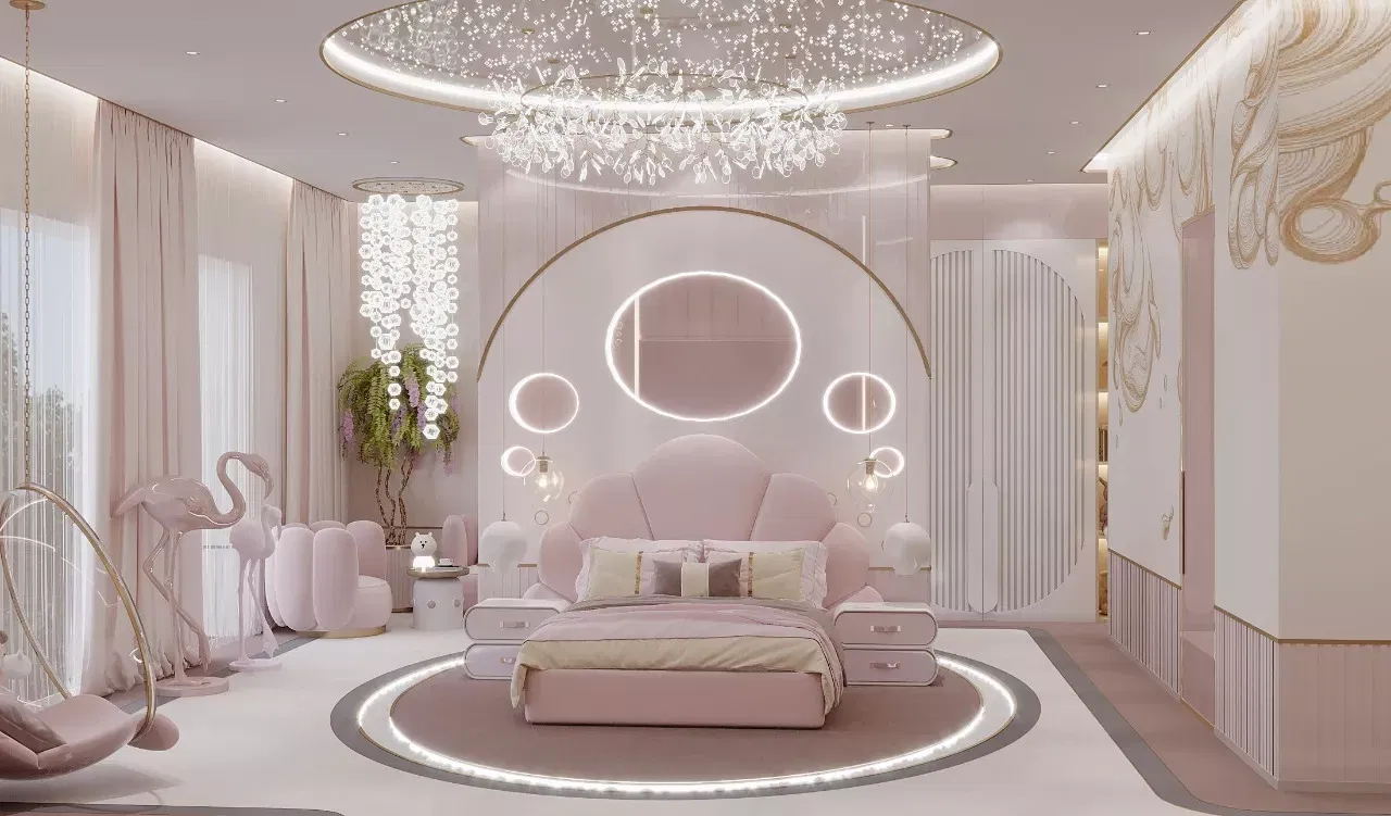 أفكار تصميم غرف نوم وردية جذابة وأنيقة