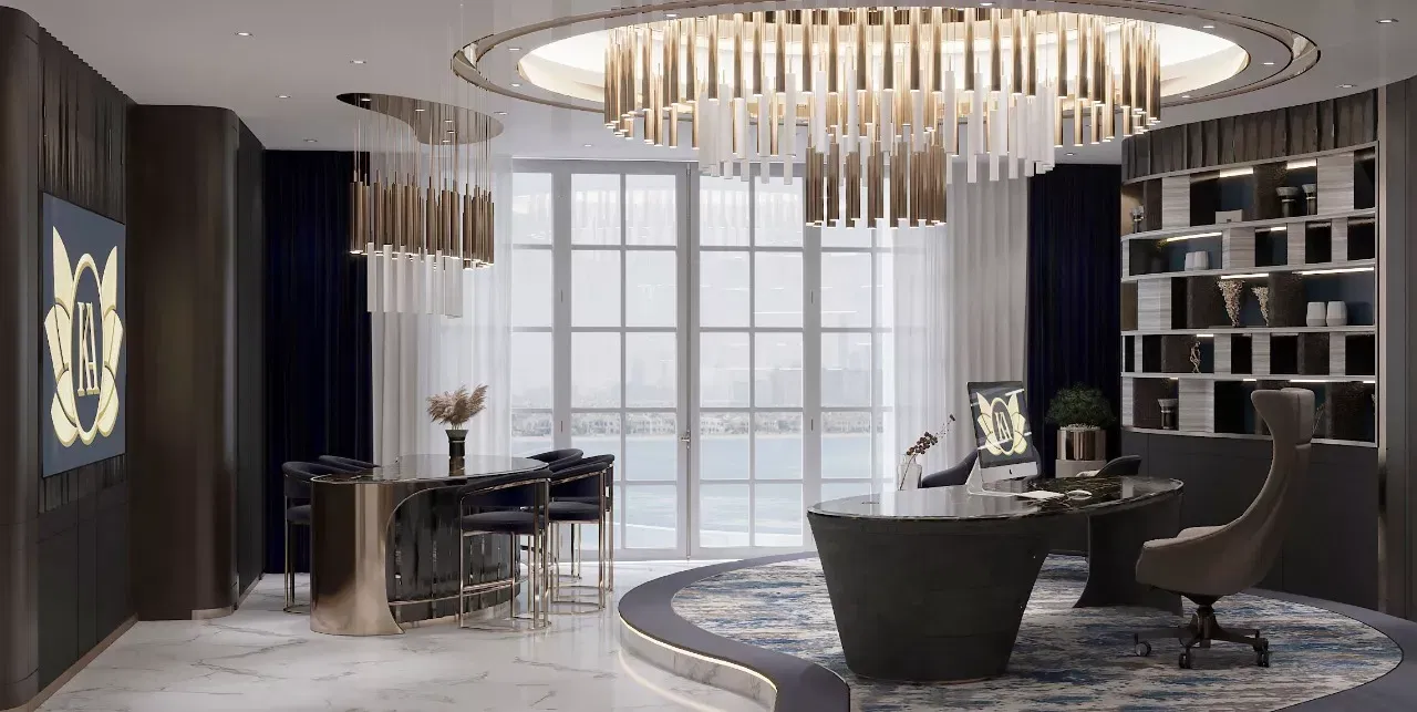 تصميم داخلي فاخر لمكتب المدير التنفيذي