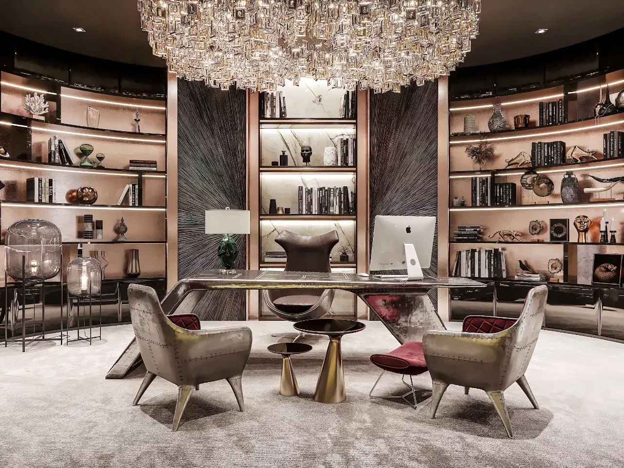 تصاميم داخلية مبهرة لمكتب المدير التنفيذي في دبي
