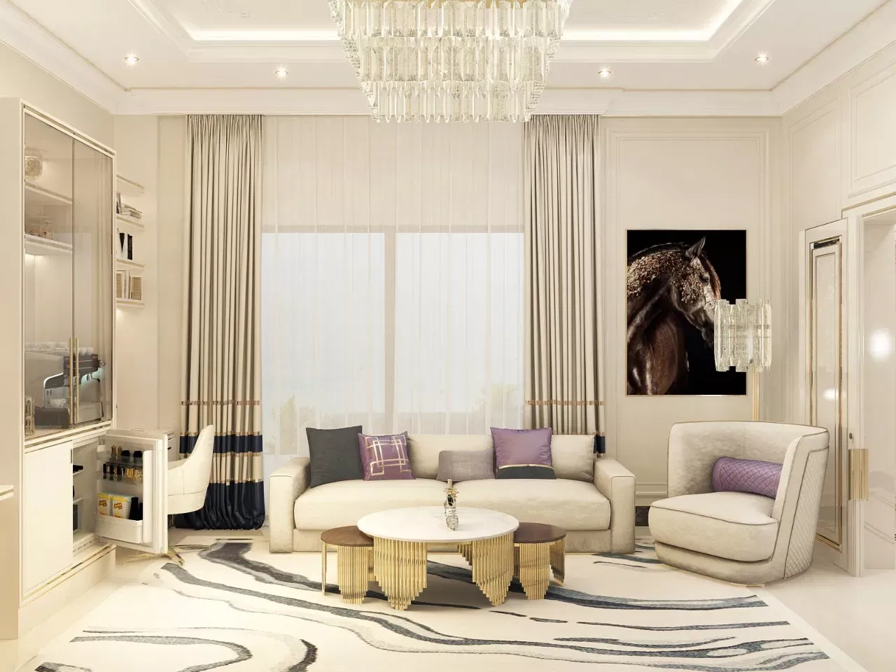 مفتاح تصميم غرفة جلوس معاصرة تجذب الأنظار