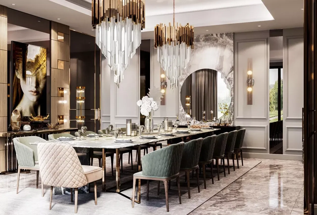 تصميم غرفة الطعام الفاخرة: نصائح لتجسيد الفخامة