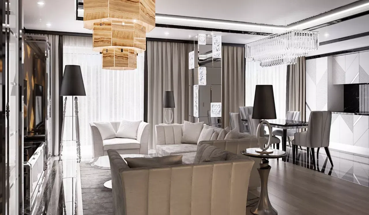 تصميم غرفة المعيشة المثالية لشقتك الفاخرة