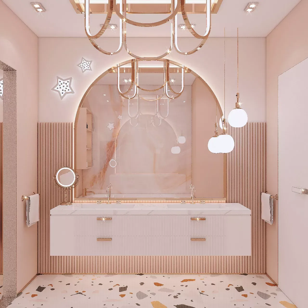 تصميم حمام مستوحى من دبي: أناقة وراحة