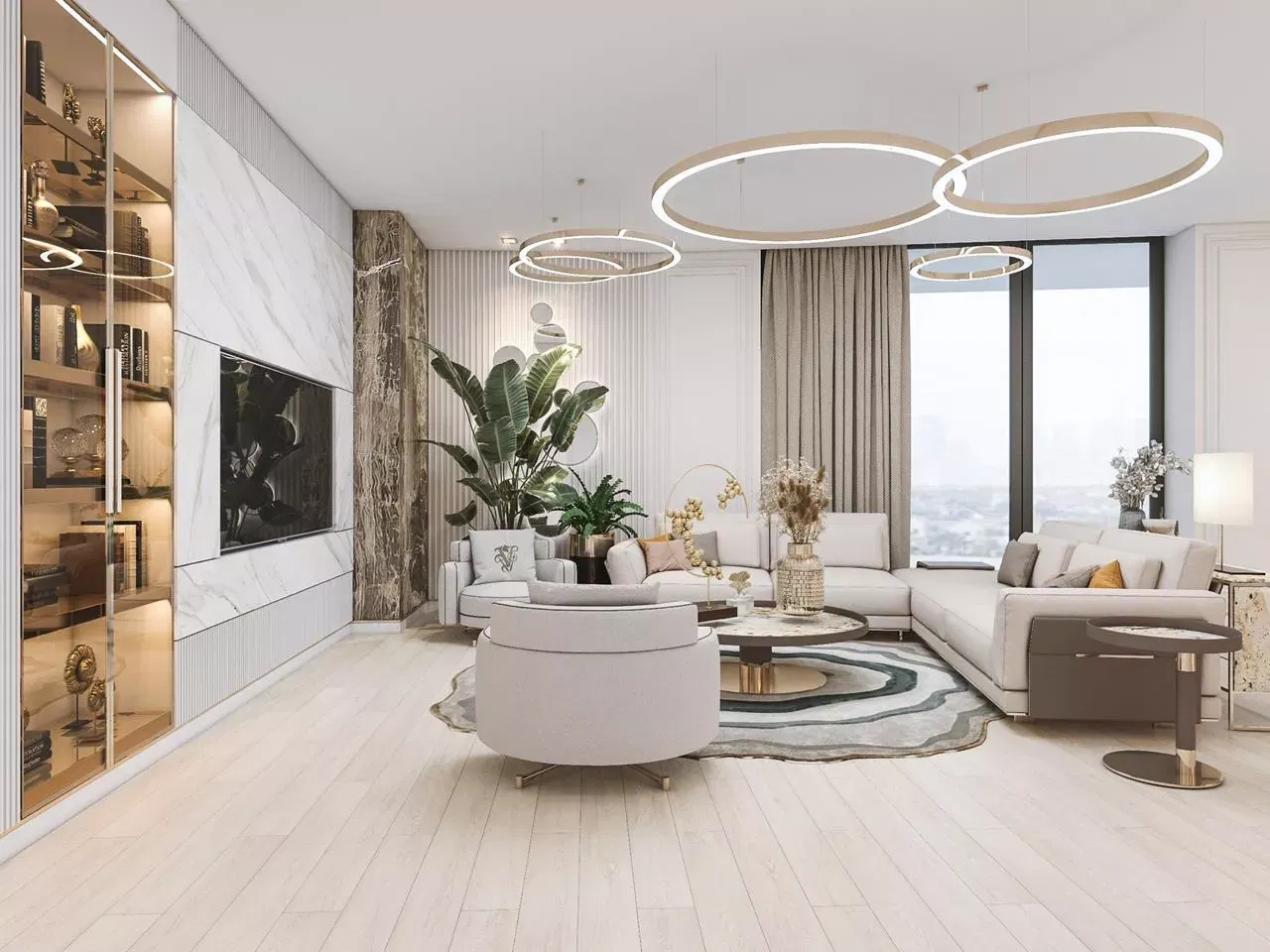 دليل تصميم غرفة المعيشة الفاخرة والعصرية في دبي