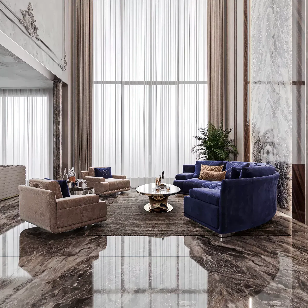 اتقن فن ديكور غرفة المعيشة الفاخر