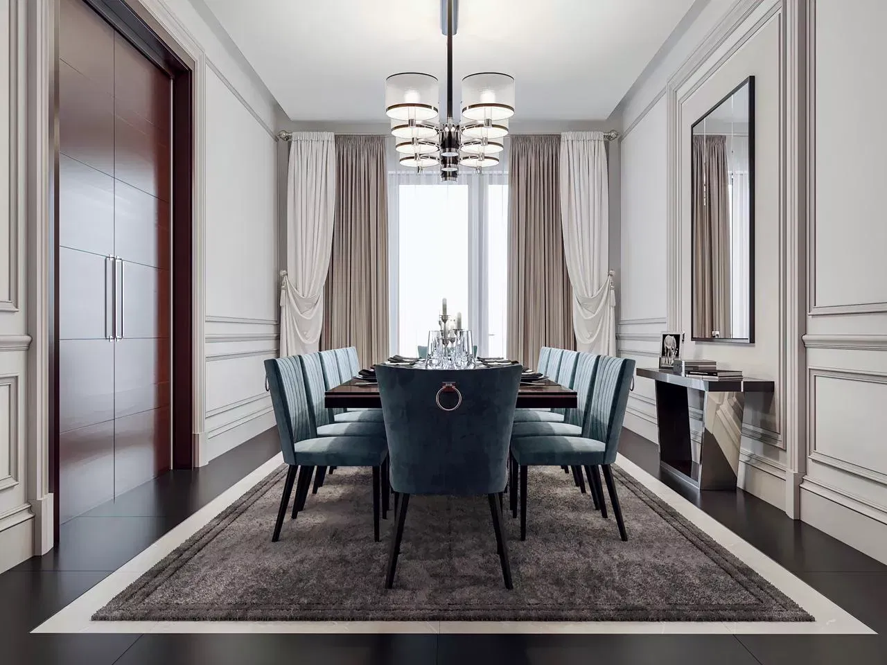 أفكار تصميم غرفة الطعام الفاخرة من دبي