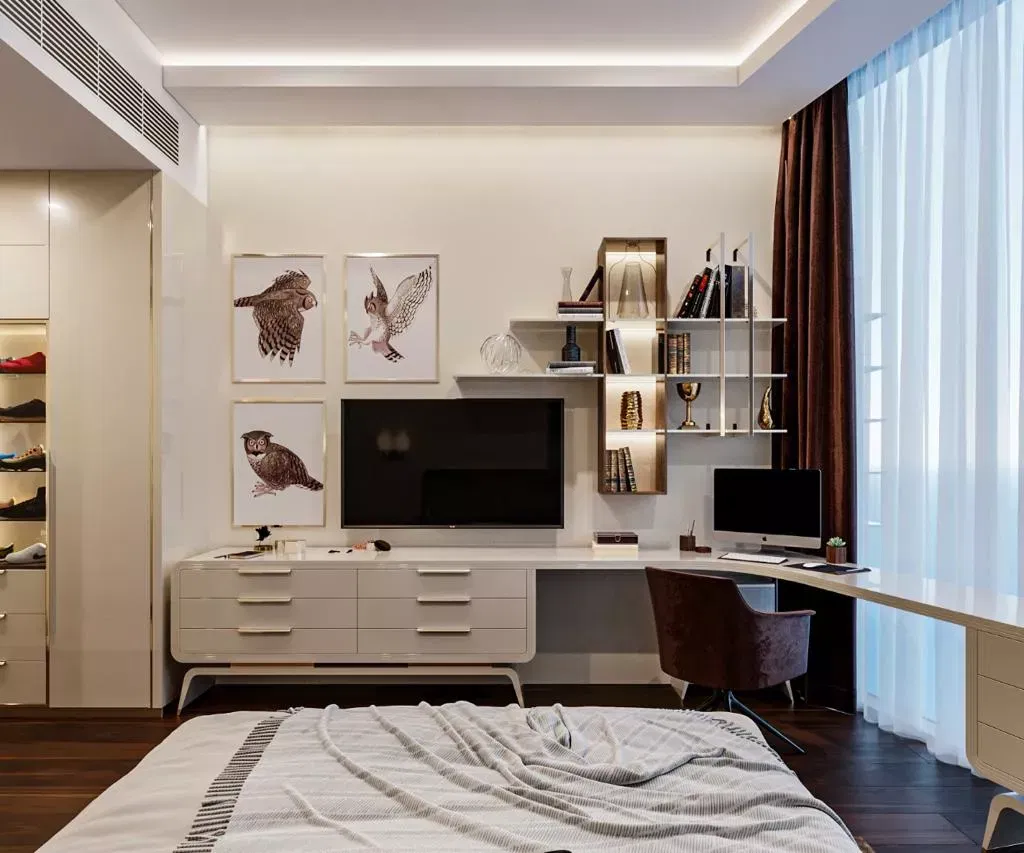 ارتقِ بغرفة نومك بتصميم داخلي بني فاخر