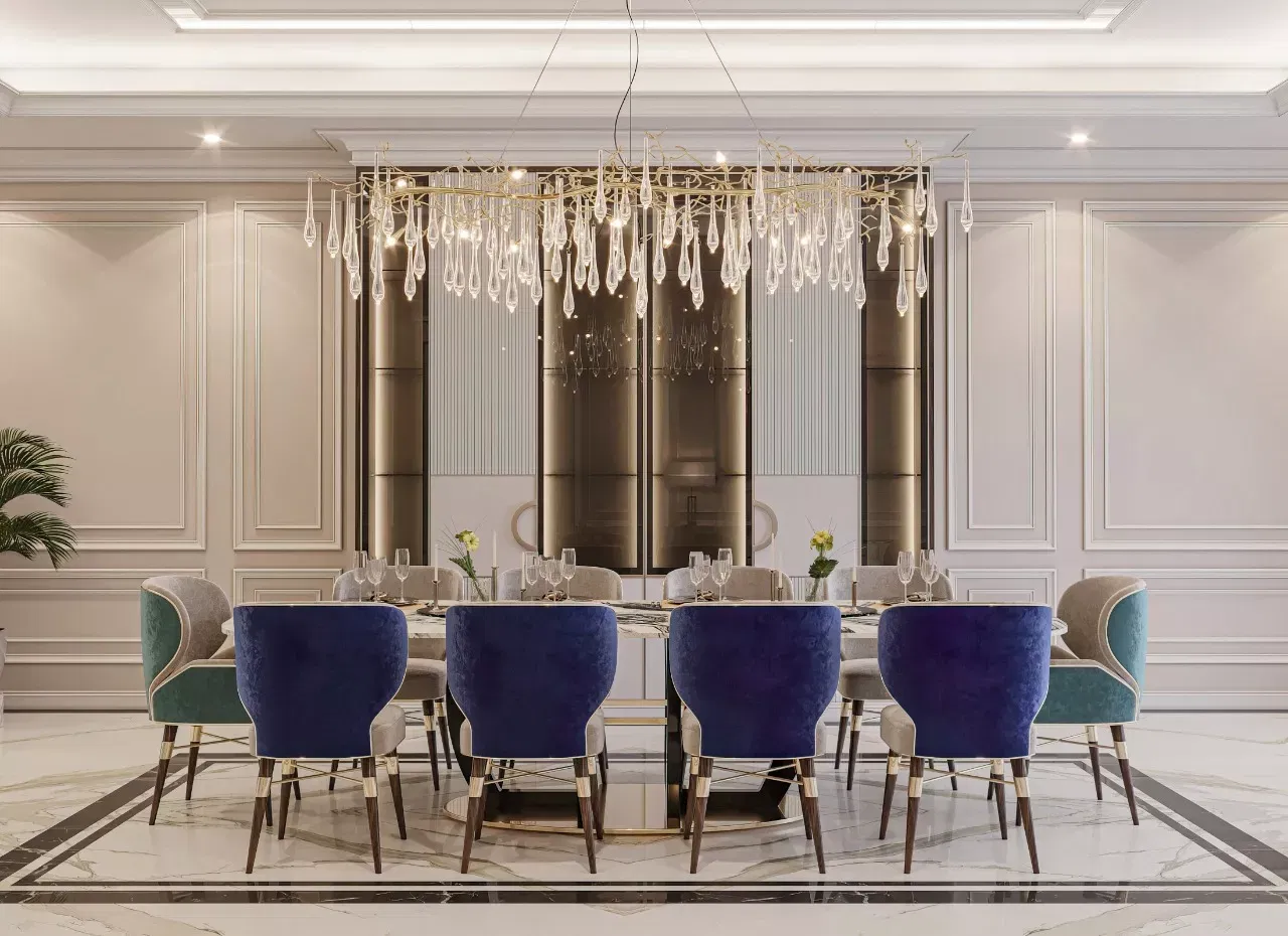تصميم غرفة الطعام: مفاهيم فاخرة وعملية في دبي