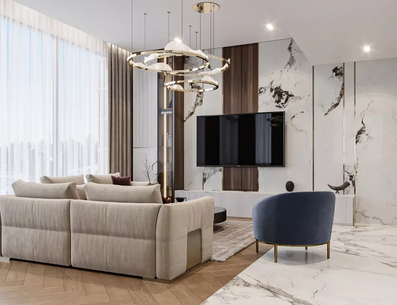 مخطط الطابق لدبي بلو واترز — تصميم مخططات مفتوحة وفاخرة