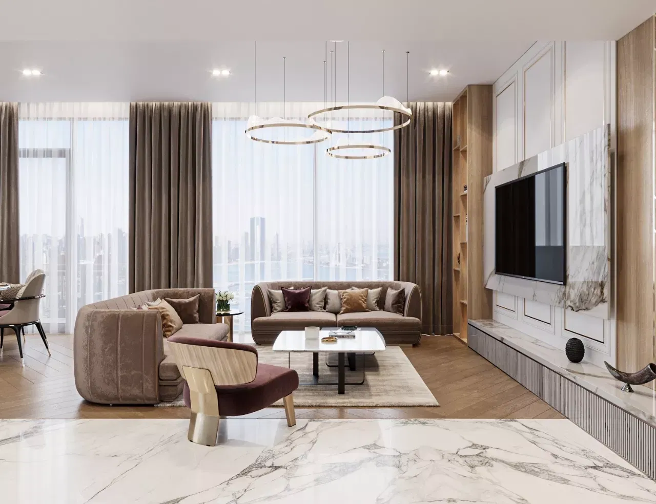 أثاث فاخر لإقامات بلو ووترز في دبي