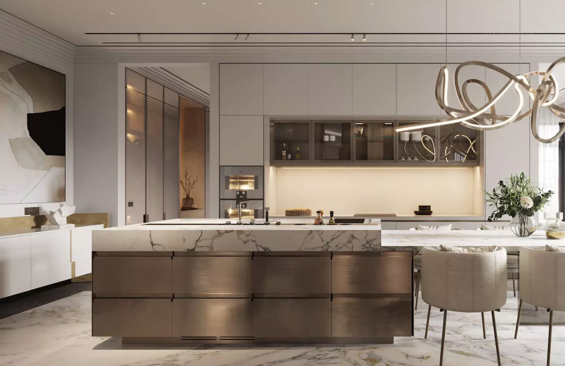 ارتقِ بتجربة المطبخ وغرفة الطعام بتصميم داخلي فاخر