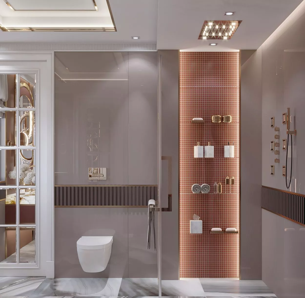 ارتقِ بحمامك بمفهوم تصميم داخلي فاخر