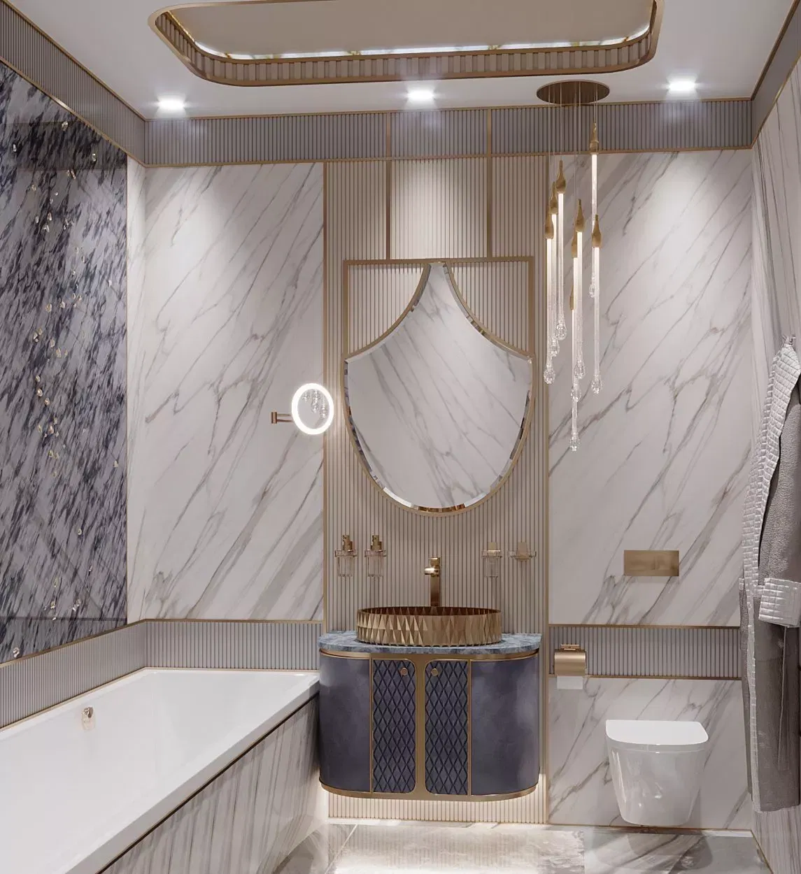 تصميم حمام مودرن وفاخر في الإمارات