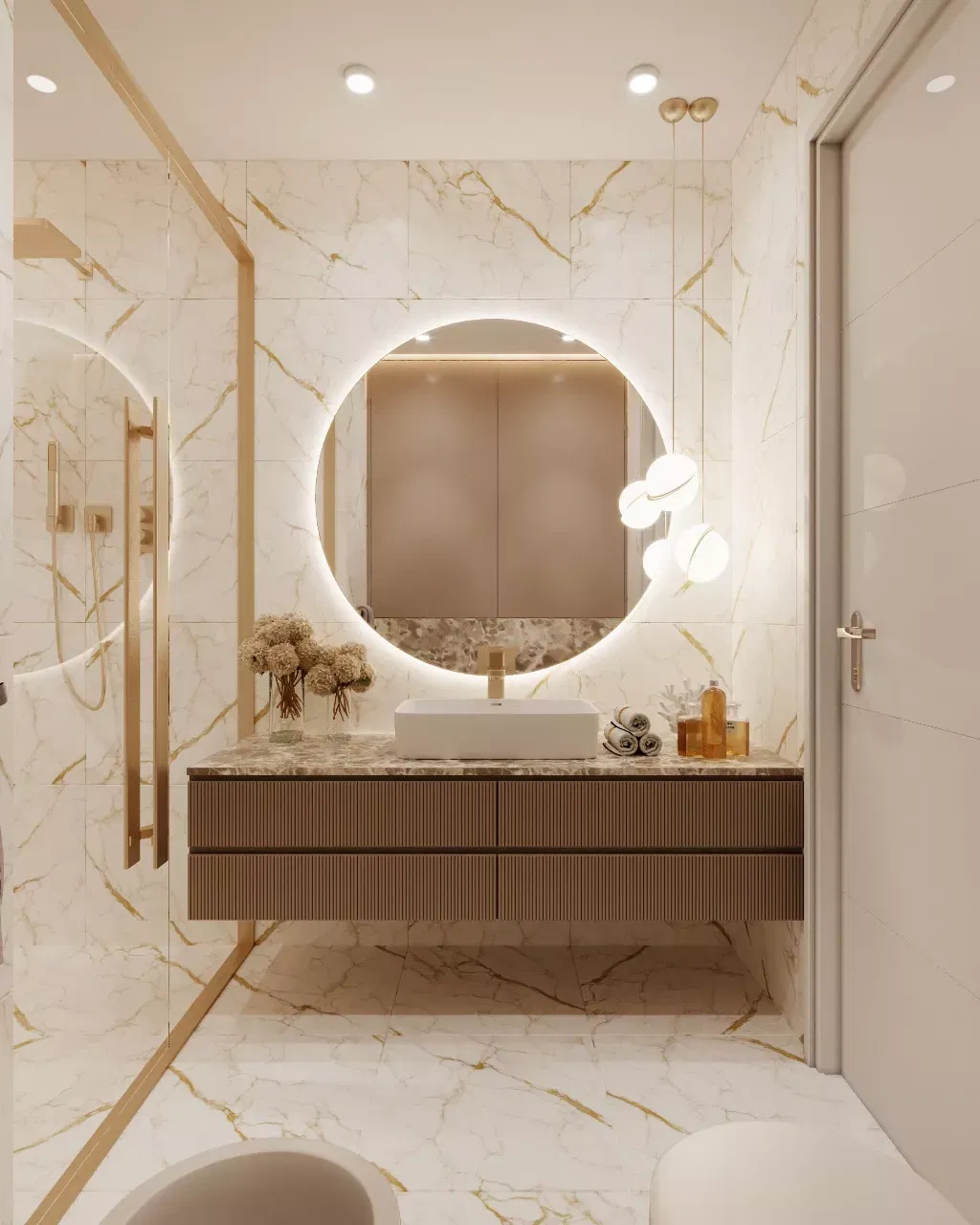 ارتقِ بحمامك مع تصميم داخلي منزلي فاخر