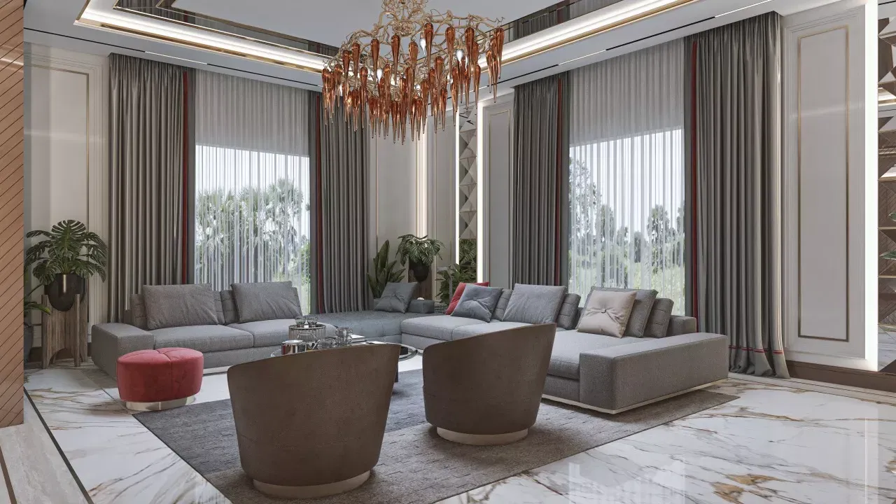 إتقان تصميم غرفة المعيشة الفاخرة