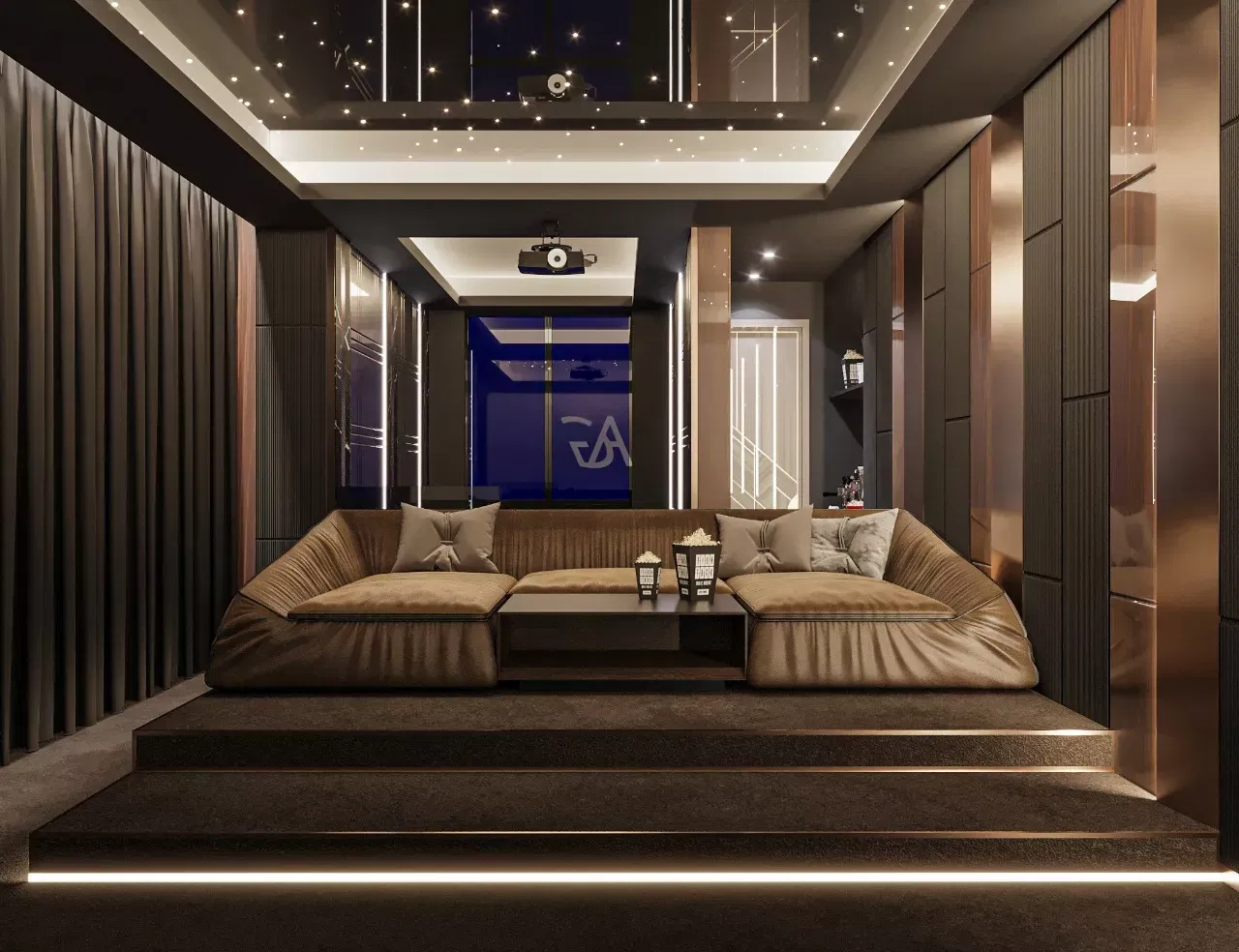 العناصر الأساسية لتصميم سينما منزلية فاخرة