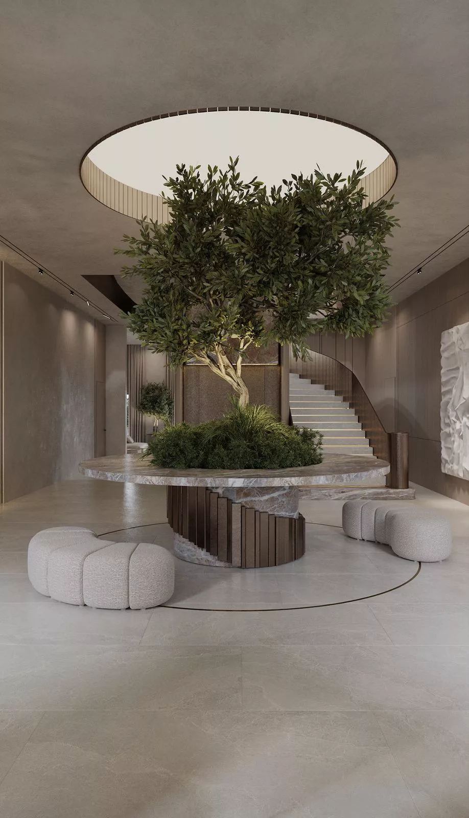 شركة إنشاء فلل حديثة في دبي — تصميم داخلي مينيمالي وطبيعي