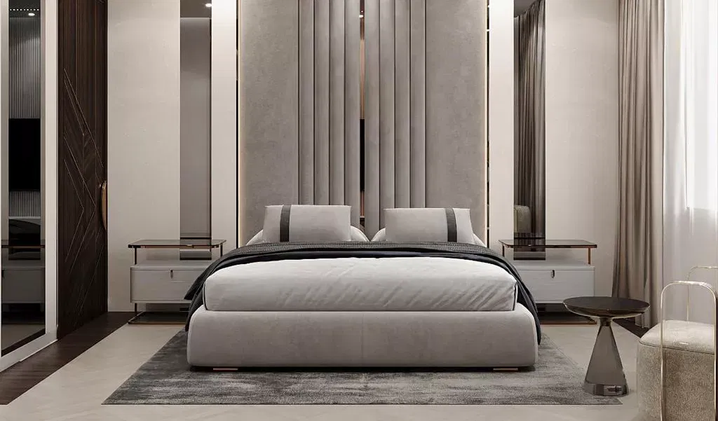 أفكار وتصميم غرفة نوم محايدة فاخرة