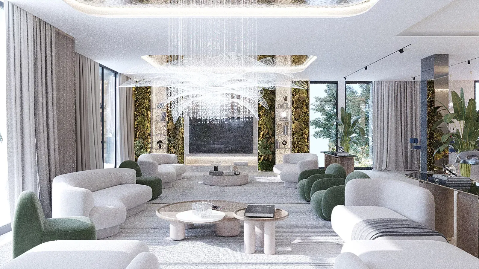 Elegant Living Room Interior Design: Premium Sofas and Chairs