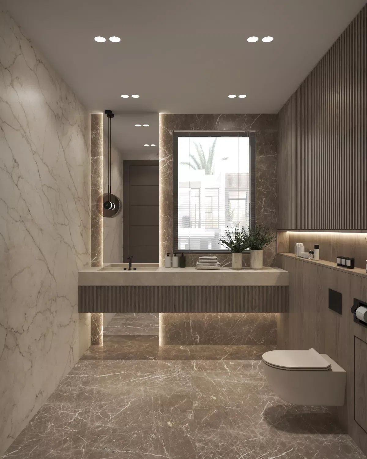 Transform Your Bathroom with Exquisite Marble Interior Design