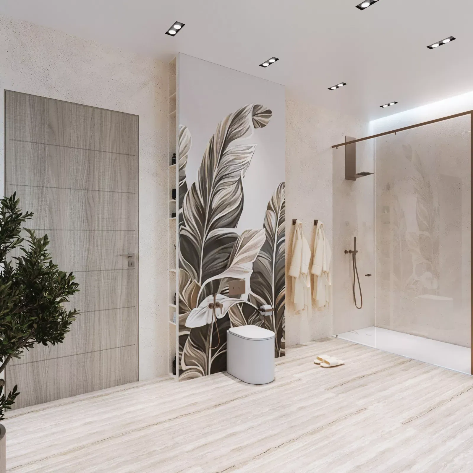 Mixing Tropical and Minimalism in Bathroom Interior Design