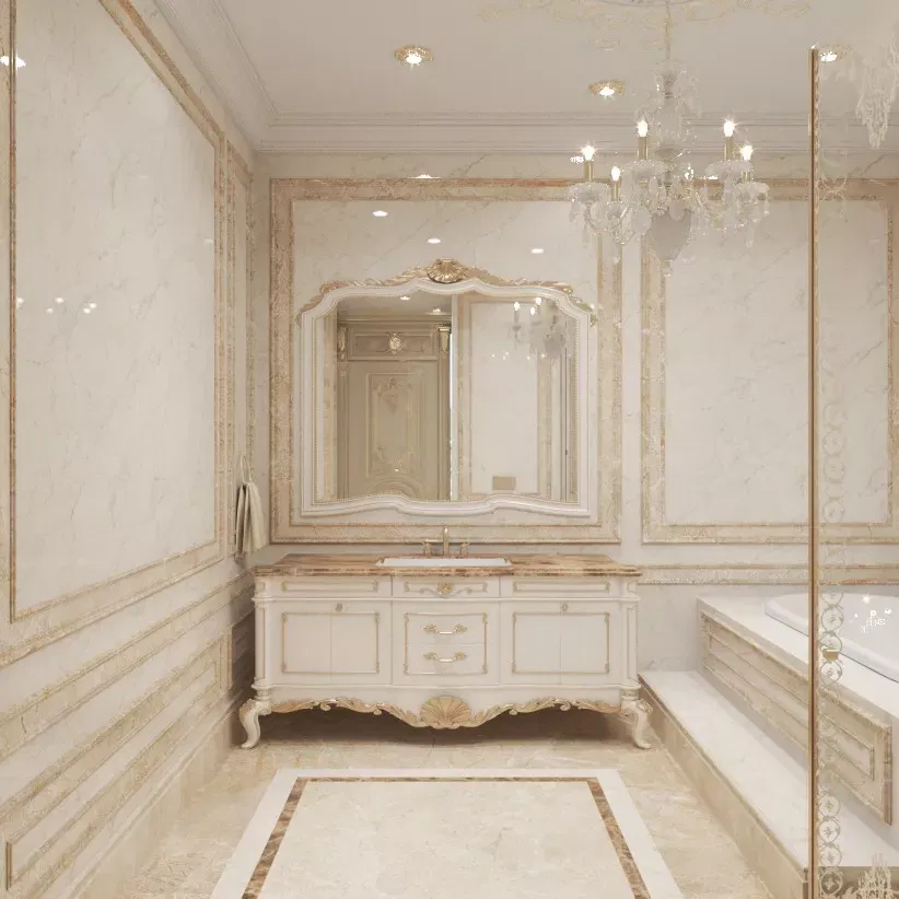 Gold Luxury Bathroom Interior Design by The Antonovich Group
