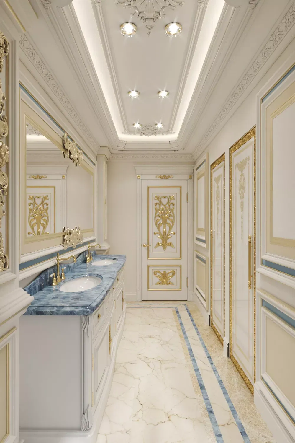 Grand Luxury Classic Bathroom Interior
