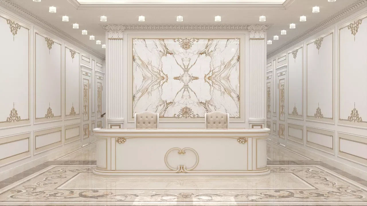 Classic Hotel Reception Interior Design by The Antonovich Group