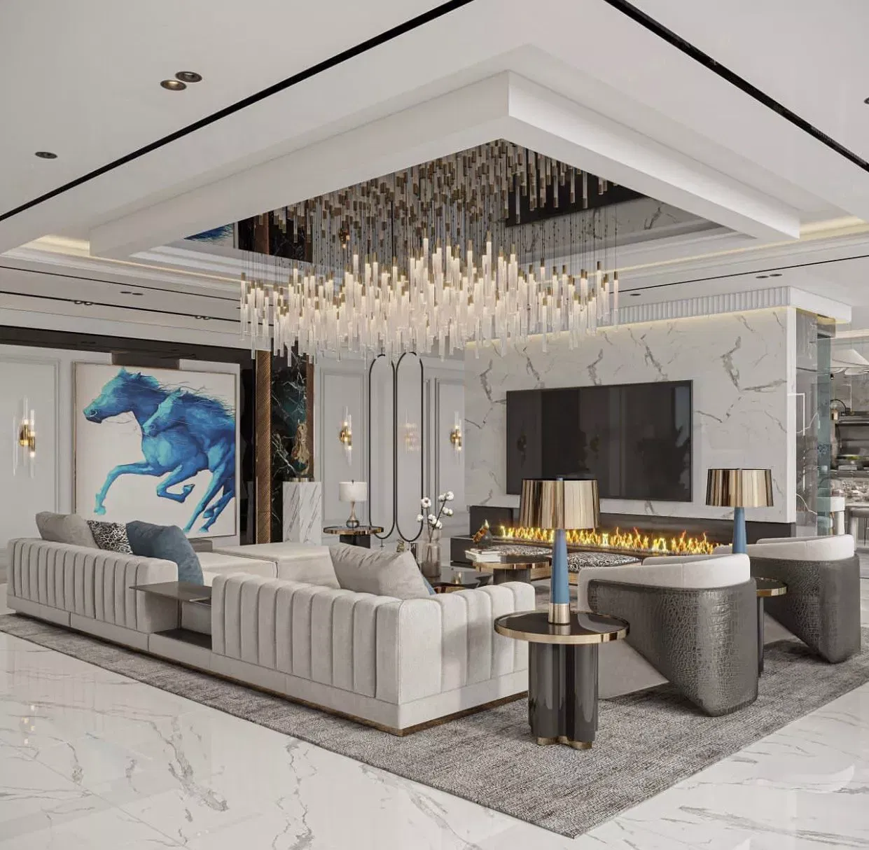 The Antonovich Group's Living Room Interior Designs in Dubai