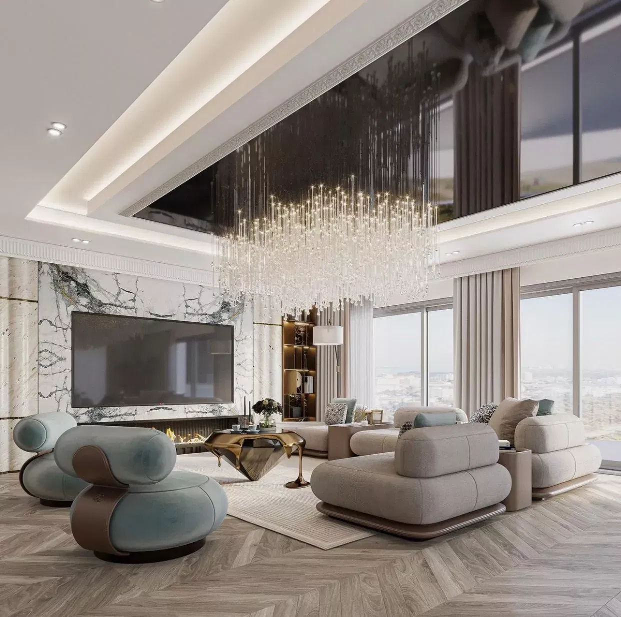 Luxury Modern Living Room in Abu Dhabi