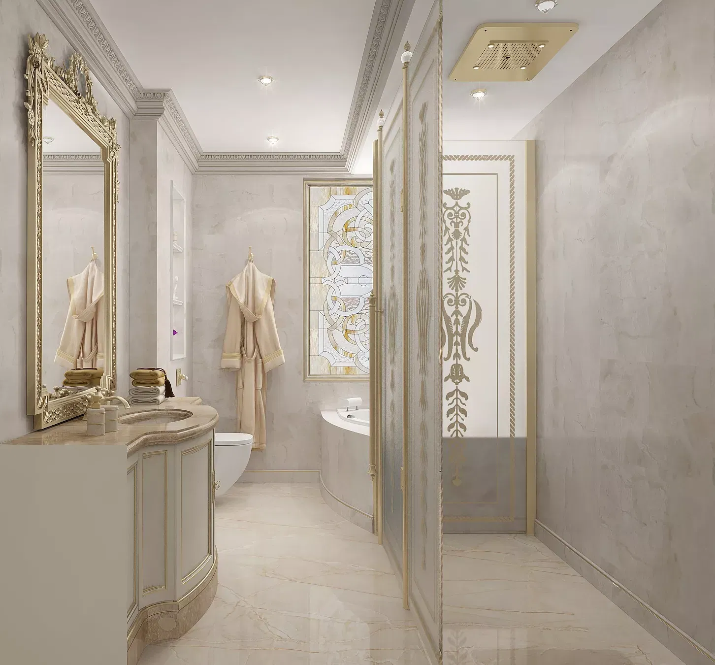 Classic Patterns for a Luxury Bathroom Interior Design