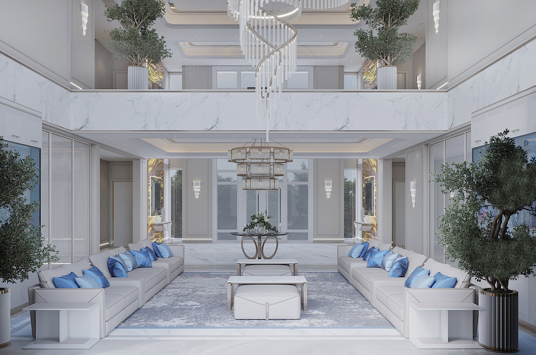Элитный дизайн фойе и гостиной — Meydan Villa, Дубай