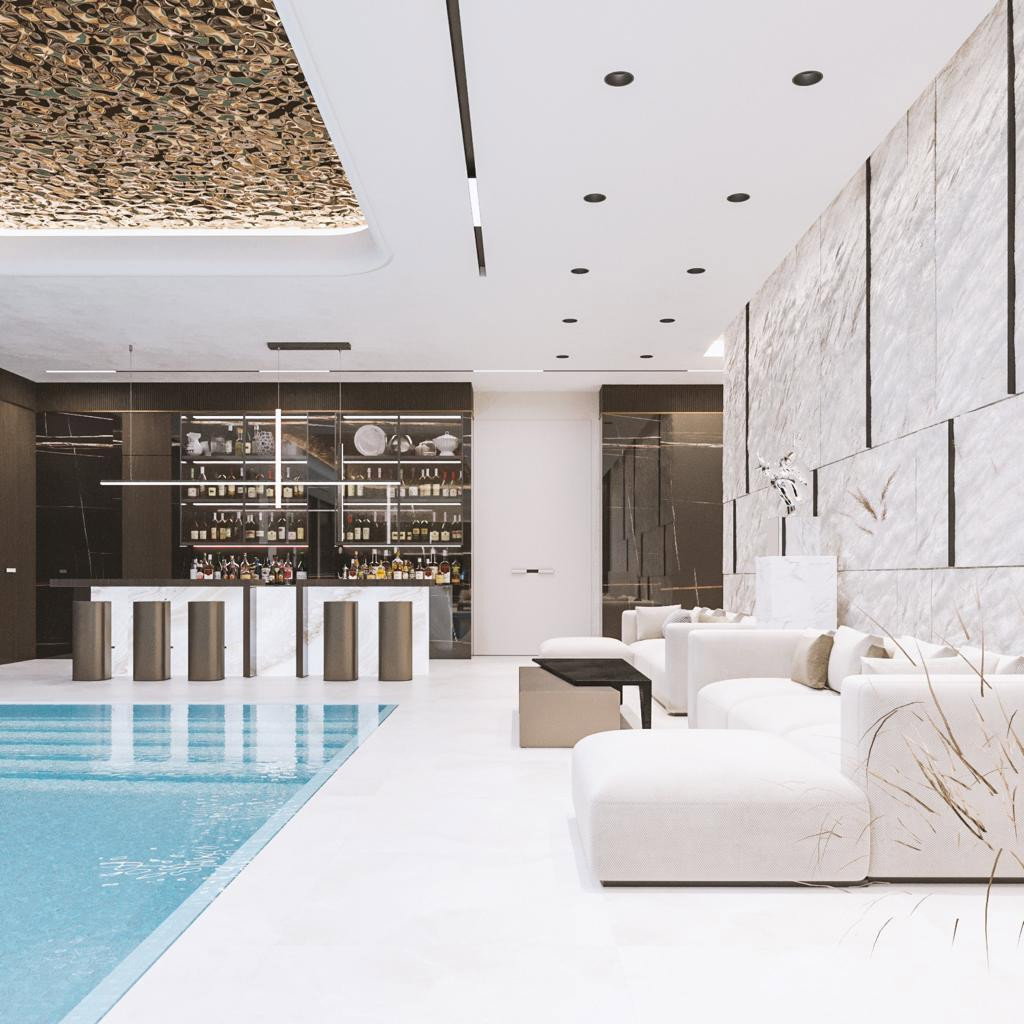 Indoor Swimming Pool with Sports Area for Luxury Villa in Dubai