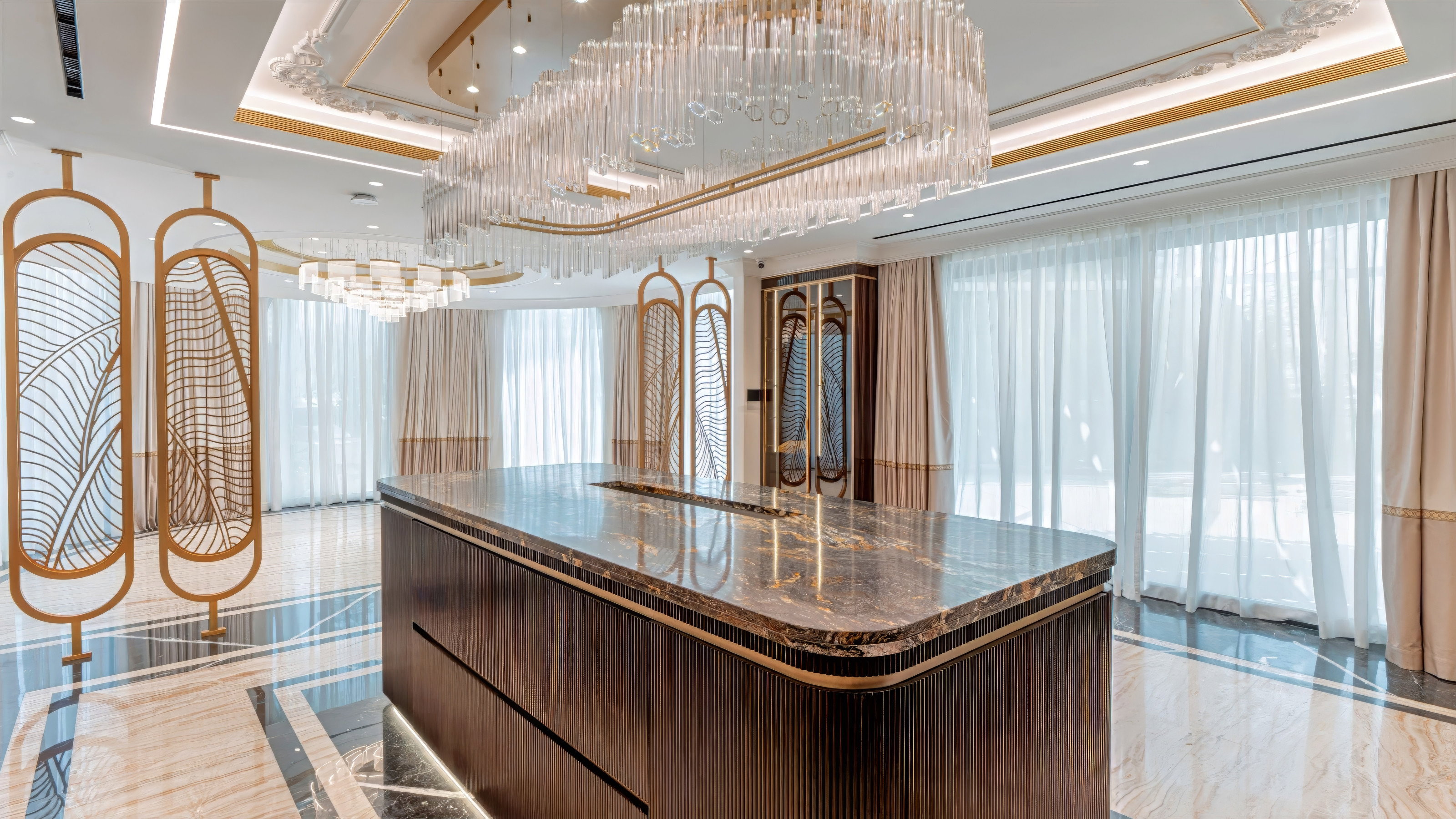 Exquisite Interior Fit-Out for Palm Jumeirah Villa Renovation: Premium Marble Installation Expertise